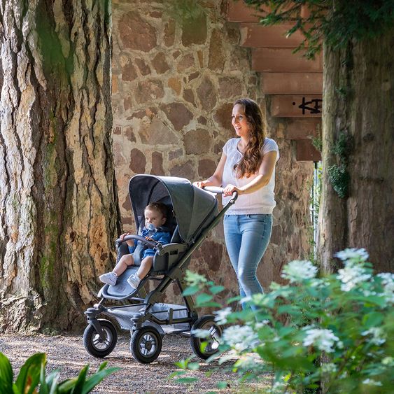 ABC Design 3in1 Kinderwagenset Viper 4 mit Lufträdern - inkl. Autositz, Babywanne, Wechsel-Farbset Ice & Zubehörpaket - Mountain