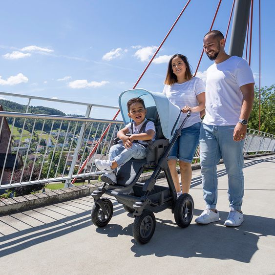 ABC Design 3in1 Kinderwagenset Viper 4 mit Lufträdern - inkl. Autositz, Babywanne, Wechsel-Farbset Ice & Zubehörpaket - Mountain