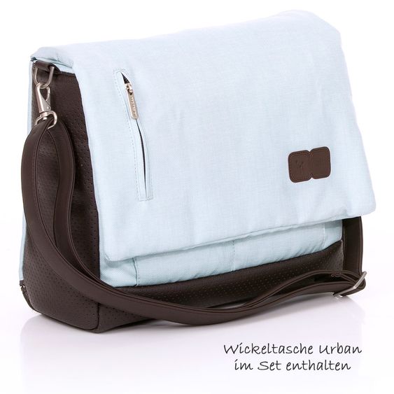 ABC Design 3in1 Kinderwagenset Viper 4 mit Lufträdern - inkl. Autositz, Babywanne, Wechsel-Farbset Ice & Zubehörpaket - Mountain