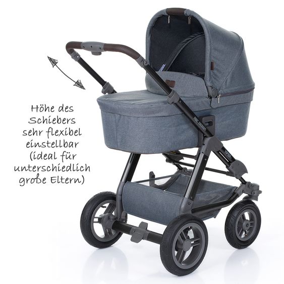 ABC Design 3in1 Kinderwagenset Viper 4 mit Lufträdern - inkl. Autositz, Babywanne, Wechsel-Farbset Ice & Zubehörpaket - Mountain