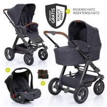 3in1 Kinderwagenset Viper 4 mit Lufträdern - inkl. Babywanne, Babyschale & Zubehörpaket - Street