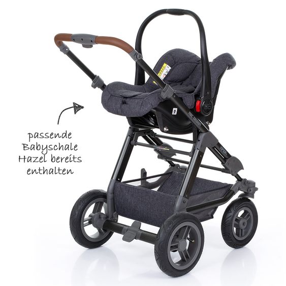 ABC Design 3in1 Kinderwagenset Viper 4 mit Lufträdern - inkl. Babywanne, Babyschale & Zubehörpaket - Street