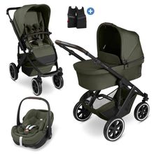 3in1 Kombi-Kinderwagen-Set Salsa 5 Air All in One Set inkl. Maxi Cosi Pebble 360 Pro2, Babywanne, Sportsitz, Adapter - Pure - Avocado