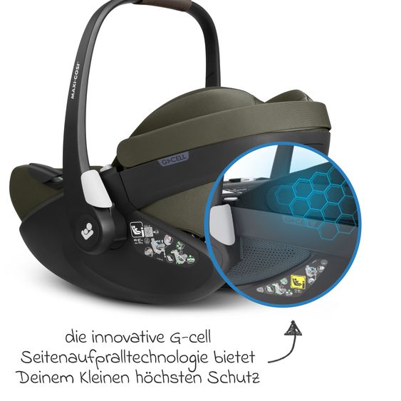 ABC Design 3in1 Kombi-Kinderwagen-Set Salsa 5 Air All in One Set inkl. Maxi Cosi Pebble 360 Pro2, Babywanne, Sportsitz, Adapter - Pure - Avocado