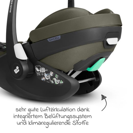 ABC Design 3in1 Kombi-Kinderwagen-Set Salsa 5 Air All in One Set inkl. Maxi Cosi Pebble 360 Pro2, Babywanne, Sportsitz, Adapter - Pure - Avocado
