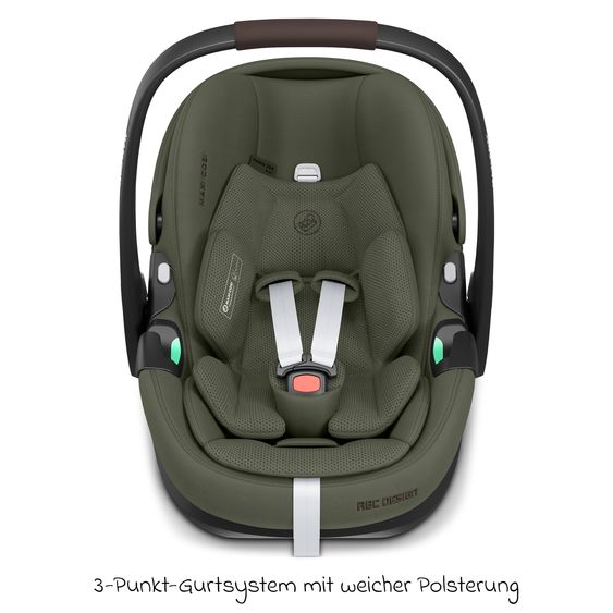 ABC Design 3in1 Kombi-Kinderwagen-Set Salsa 5 Air All in One Set inkl. Maxi Cosi Pebble 360 Pro2, Babywanne, Sportsitz, Adapter - Pure - Avocado