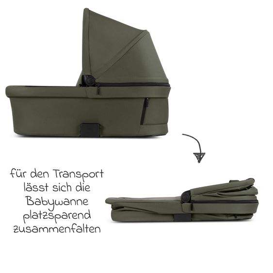 ABC Design 3in1 Kombi-Kinderwagen-Set Salsa 5 Air All in One Set inkl. Maxi Cosi Pebble 360 Pro2, Babywanne, Sportsitz, Adapter - Pure - Avocado