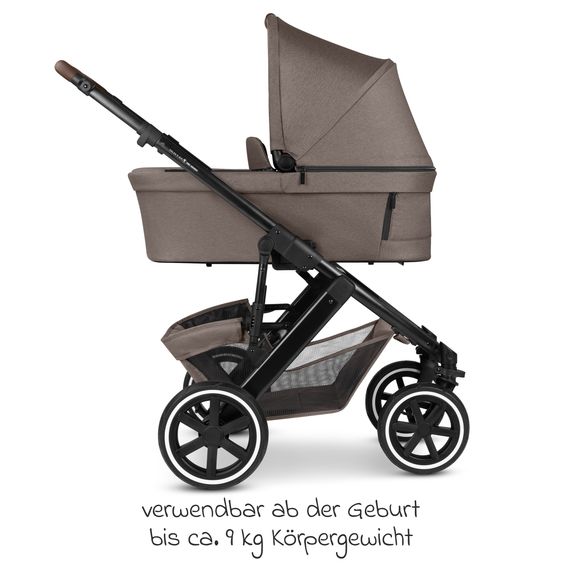 ABC Design 3in1 Kombi-Kinderwagen-Set Salsa 5 Air All in One Set inkl. Maxi Cosi Pebble Pro2, Babywanne, Sportsitz, Adapter - Pure - Nature