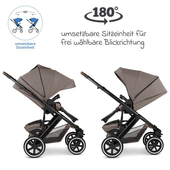 ABC Design 3in1 Kombi-Kinderwagen-Set Salsa 5 Air All in One Set inkl. Maxi Cosi Pebble Pro2, Babywanne, Sportsitz, Adapter - Pure - Nature