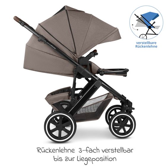 ABC Design 3in1 Kombi-Kinderwagen-Set Salsa 5 Air All in One Set inkl. Maxi Cosi Pebble Pro2, Babywanne, Sportsitz, Adapter - Pure - Nature