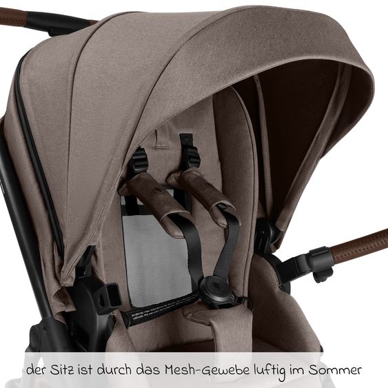 ABC Design 3in1 Kombi-Kinderwagen-Set Salsa 5 Air All in One Set inkl. Maxi Cosi Pebble Pro2, Babywanne, Sportsitz, Adapter - Pure - Nature