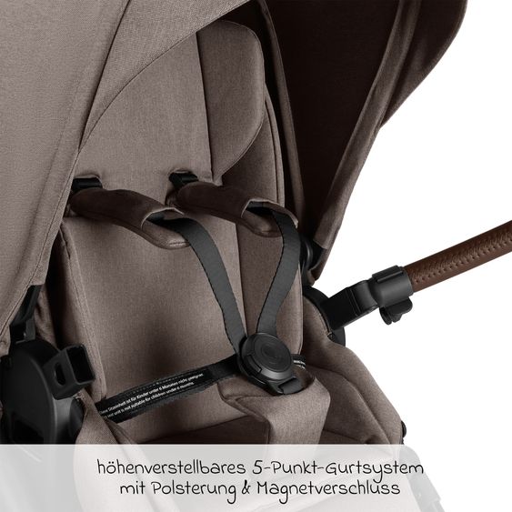 ABC Design 3in1 Kombi-Kinderwagen-Set Salsa 5 Air All in One Set inkl. Maxi Cosi Pebble Pro2, Babywanne, Sportsitz, Adapter - Pure - Nature