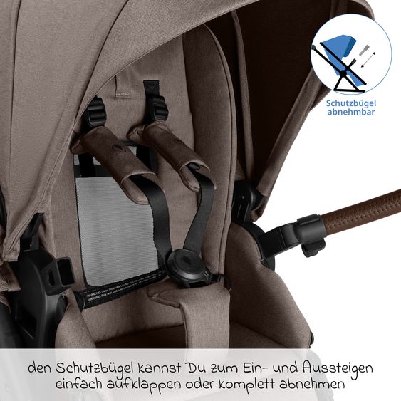 ABC Design 3in1 Kombi-Kinderwagen-Set Salsa 5 Air All in One Set inkl. Maxi Cosi Pebble Pro2, Babywanne, Sportsitz, Adapter - Pure - Nature