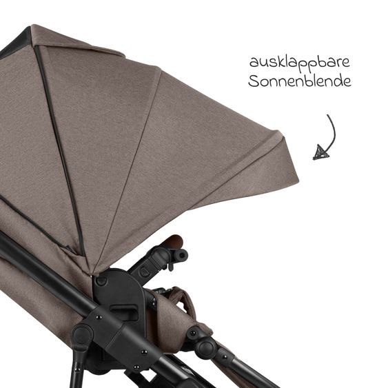 ABC Design 3in1 Kombi-Kinderwagen-Set Salsa 5 Air All in One Set inkl. Maxi Cosi Pebble Pro2, Babywanne, Sportsitz, Adapter - Pure - Nature