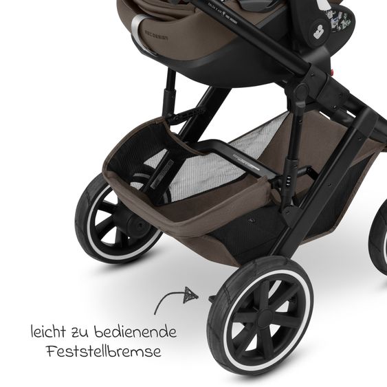 ABC Design 3in1 Kombi-Kinderwagen-Set Salsa 5 Air All in One Set inkl. Maxi Cosi Pebble Pro2, Babywanne, Sportsitz, Adapter - Pure - Nature