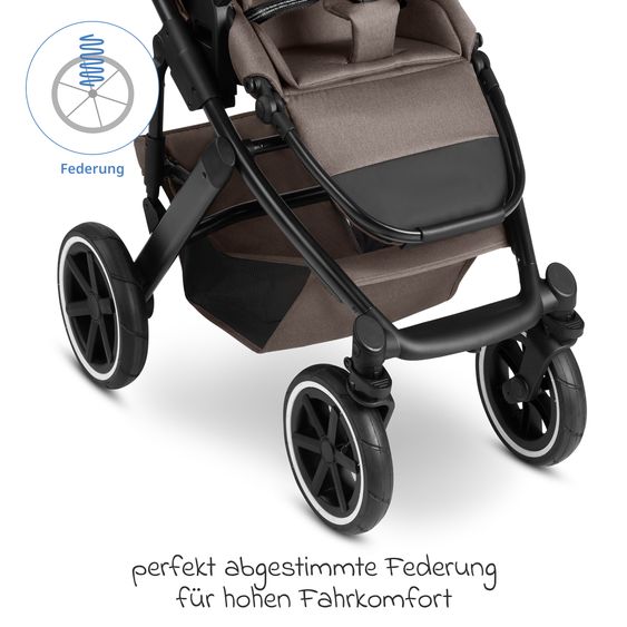 ABC Design 3in1 Kombi-Kinderwagen-Set Salsa 5 Air All in One Set inkl. Maxi Cosi Pebble Pro2, Babywanne, Sportsitz, Adapter - Pure - Nature