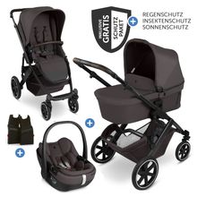 3in1 Combi Stroller Set Salsa Core All in One with foldable carrycot, Calla infant car seat with reclining function, sports seat, adapter incl. accessory pack - Falcon