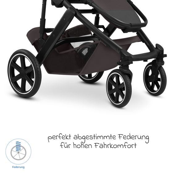 ABC Design 3in1 Combi Stroller Set Salsa Core All in One with foldable carrycot, Calla infant car seat with reclining function, sports seat, adapter incl. accessory pack - Falcon