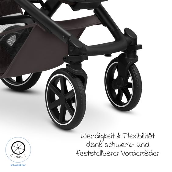 ABC Design 3in1 Combi Stroller Set Salsa Core All in One with foldable carrycot, Calla infant car seat with reclining function, sports seat, adapter incl. accessory pack - Falcon