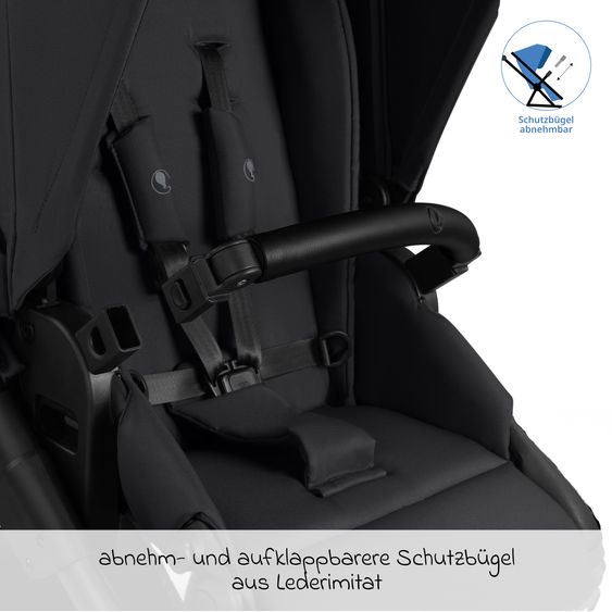 ABC Design 3in1 Combi Stroller Set Salsa Core All in One with foldable carrycot, Calla infant car seat with reclining function, sports seat, adapter incl. accessory pack - Ink
