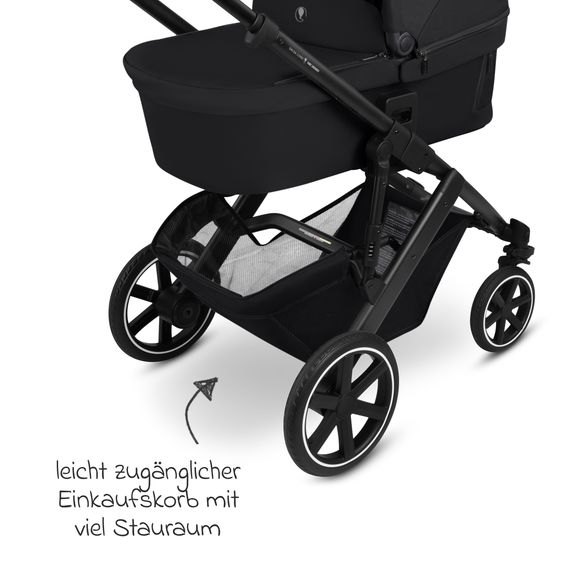 ABC Design 3in1 Combi Stroller Set Salsa Core All in One with foldable carrycot, Calla infant car seat with reclining function, sports seat, adapter incl. accessory pack - Ink
