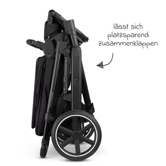 ABC Design 3in1 Combi Stroller Set Salsa Core All in One with foldable carrycot, Calla infant car seat with reclining function, sports seat, adapter incl. accessory pack - Ink