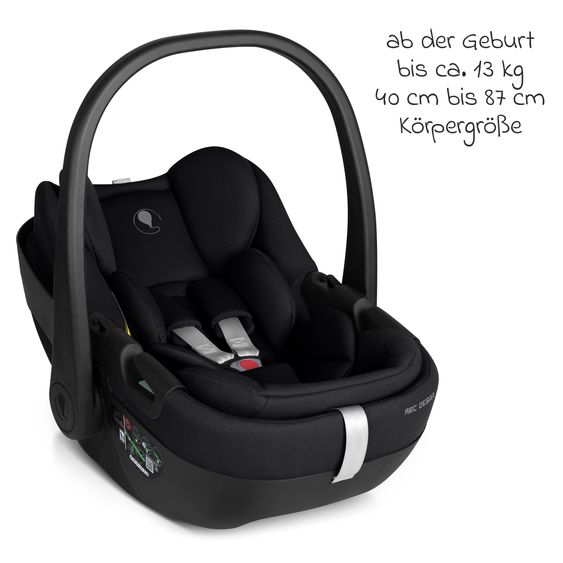 ABC Design 3in1 Combi Stroller Set Salsa Core All in One with foldable carrycot, Calla infant car seat with reclining function, sports seat, adapter incl. accessory pack - Ink