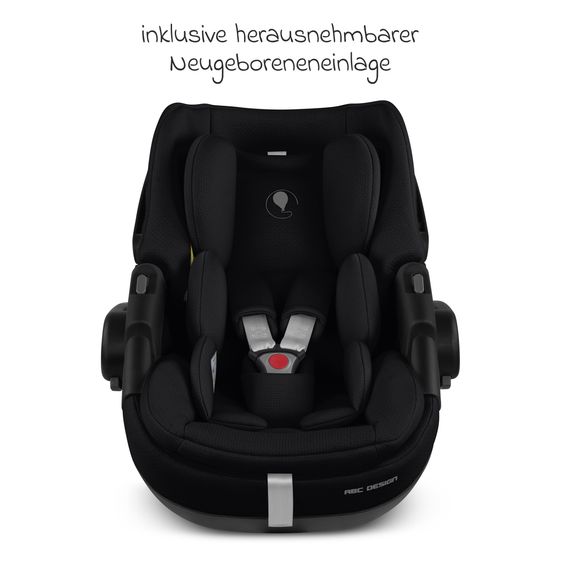 ABC Design 3in1 Combi Stroller Set Salsa Core All in One with foldable carrycot, Calla infant car seat with reclining function, sports seat, adapter incl. accessory pack - Ink