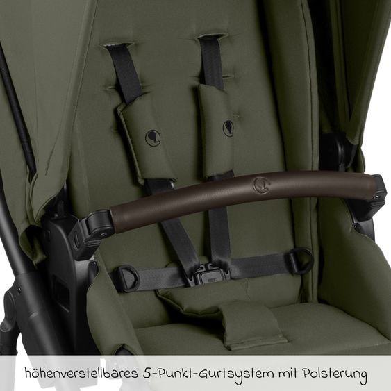 ABC Design 3in1 Kombi-Kinderwagen-Set Salsa Core All in One mit faltbarer Babywanne, Babyschale Calla mit Liegefunktion, Sportsitz,  Adapter inkl. Zubehörpaket - Olive