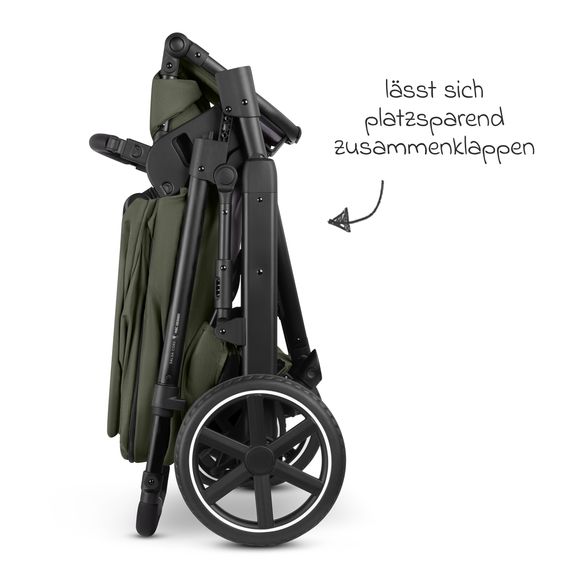 ABC Design 3in1 Kombi-Kinderwagen-Set Salsa Core All in One mit faltbarer Babywanne, Babyschale Calla mit Liegefunktion, Sportsitz,  Adapter inkl. Zubehörpaket - Olive