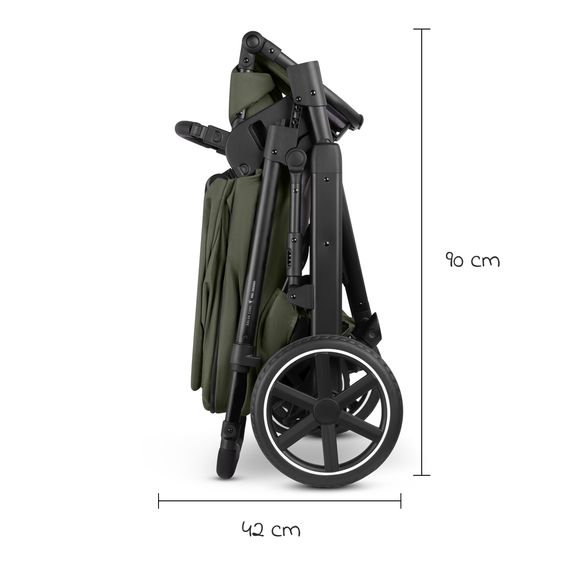 ABC Design 3in1 Kombi-Kinderwagen-Set Salsa Core All in One mit faltbarer Babywanne, Babyschale Calla mit Liegefunktion, Sportsitz,  Adapter inkl. Zubehörpaket - Olive