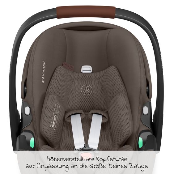 ABC Design Set passeggino combinato 3in1 Samba 2 All in One Set con Maxi Cosi Pebble Pro2, navicella, seggiolino sportivo, adattatore - Pure - Nature