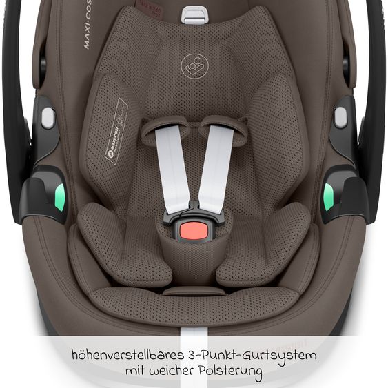 ABC Design Set passeggino combinato 3in1 Samba 2 All in One Set con Maxi Cosi Pebble Pro2, navicella, seggiolino sportivo, adattatore - Pure - Nature