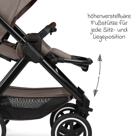 ABC Design Set passeggino combinato 3in1 Samba 2 All in One Set con Maxi Cosi Pebble Pro2, navicella, seggiolino sportivo, adattatore - Pure - Nature