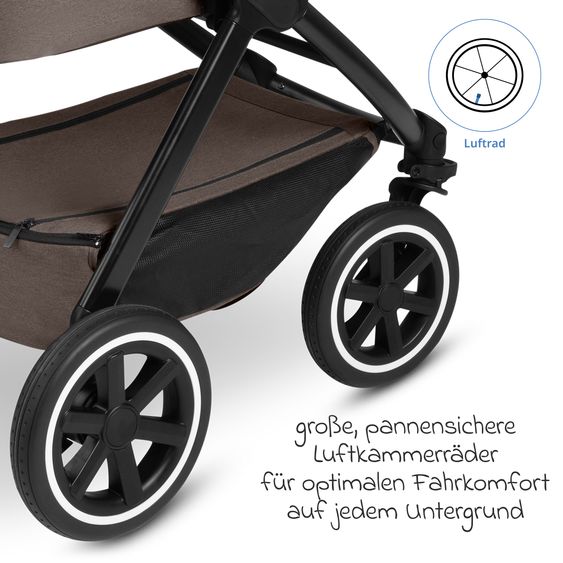 ABC Design Set passeggino combinato 3in1 Samba 2 All in One Set con Maxi Cosi Pebble Pro2, navicella, seggiolino sportivo, adattatore - Pure - Nature