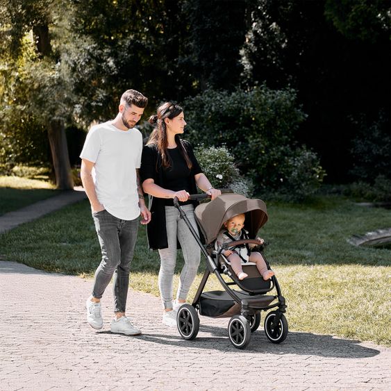 ABC Design Set passeggino combinato 3in1 Samba 2 All in One Set con Maxi Cosi Pebble Pro2, navicella, seggiolino sportivo, adattatore - Pure - Nature