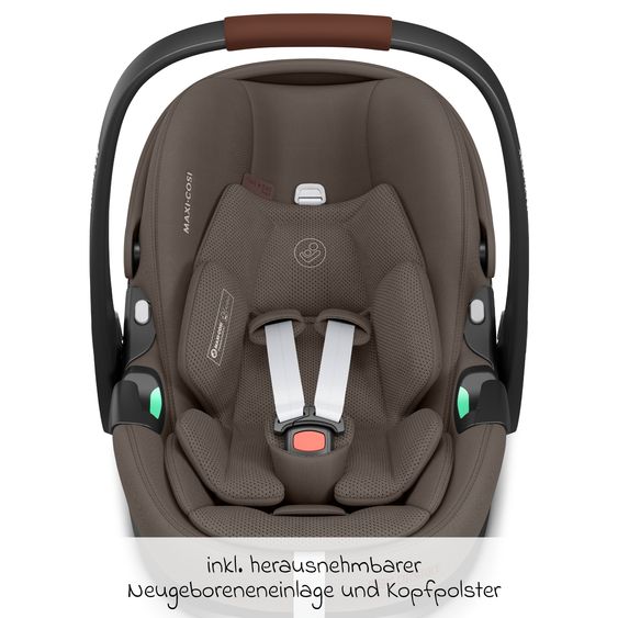 ABC Design Set passeggino combinato 3in1 Samba 2 All in One Set con Maxi Cosi Pebble Pro2, navicella, seggiolino sportivo, adattatore - Pure - Nature