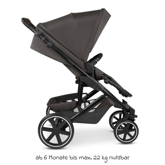 ABC Design Set Passeggino 3in1 Kombi Sierra All in One con navicella pieghevole, seggiolino auto per neonati Tulip, seggiolino sportivo, adattatore incl. pacchetto accessori - Noce