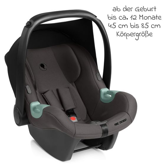 ABC Design Set Passeggino 3in1 Kombi Sierra All in One con navicella pieghevole, seggiolino auto per neonati Tulip, seggiolino sportivo, adattatore incl. pacchetto accessori - Noce