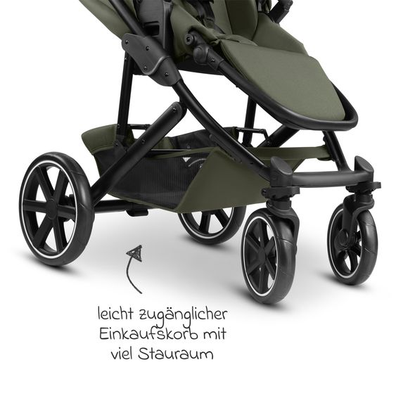 ABC Design Set Passeggino 3in1 Kombi Sierra All in One con navicella pieghevole, seggiolino auto per neonati Tulip, seggiolino sportivo, adattatore incl. pacchetto accessori - Pea