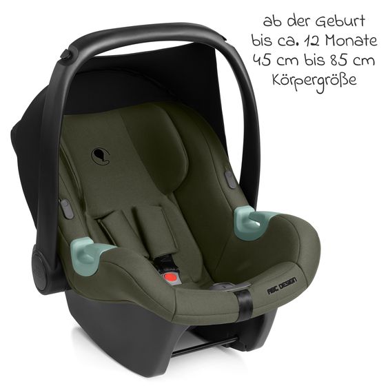 ABC Design Set Passeggino 3in1 Kombi Sierra All in One con navicella pieghevole, seggiolino auto per neonati Tulip, seggiolino sportivo, adattatore incl. pacchetto accessori - Pea