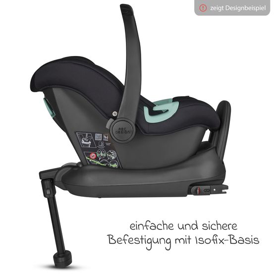 ABC Design Set Passeggino 3in1 Kombi Sierra All in One con navicella pieghevole, seggiolino auto per neonati Tulip, seggiolino sportivo, adattatore incl. pacchetto accessori - Pea