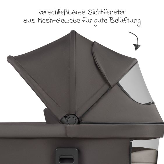 ABC Design 3in1 Kombi-Kinderwagen-Set Sierra All in One Set mit faltbarer Babywanne, Babyschale Tulip, Sportsitz, Adapter - Nut