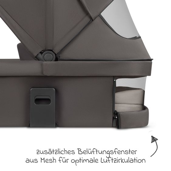 ABC Design 3in1 Kombi-Kinderwagen-Set Sierra All in One Set mit faltbarer Babywanne, Babyschale Tulip, Sportsitz, Adapter - Nut