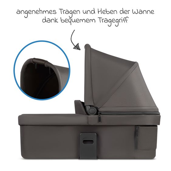 ABC Design 3in1 Kombi-Kinderwagen-Set Sierra All in One Set mit faltbarer Babywanne, Babyschale Tulip, Sportsitz, Adapter - Nut