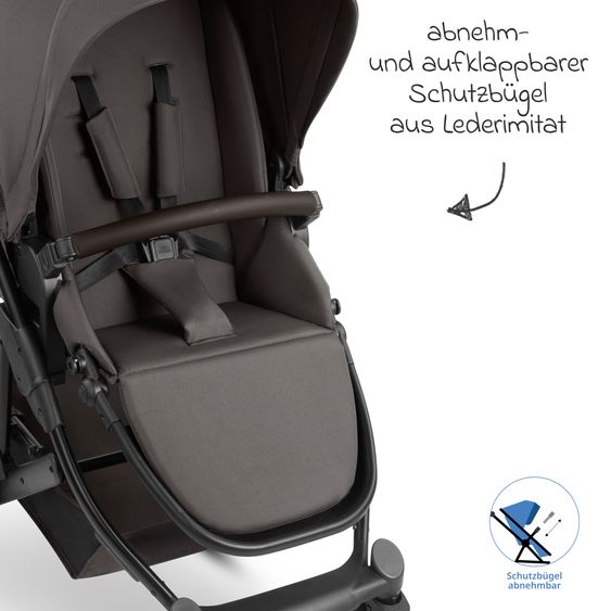ABC Design 3in1 Kombi-Kinderwagen-Set Sierra All in One Set mit faltbarer Babywanne, Babyschale Tulip, Sportsitz, Adapter - Nut