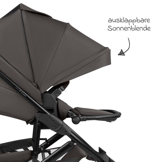 ABC Design 3in1 Kombi-Kinderwagen-Set Sierra All in One Set mit faltbarer Babywanne, Babyschale Tulip, Sportsitz, Adapter - Nut