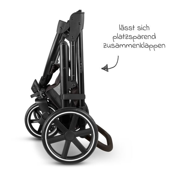 ABC Design 3in1 Kombi-Kinderwagen-Set Sierra All in One Set mit faltbarer Babywanne, Babyschale Tulip, Sportsitz, Adapter - Nut