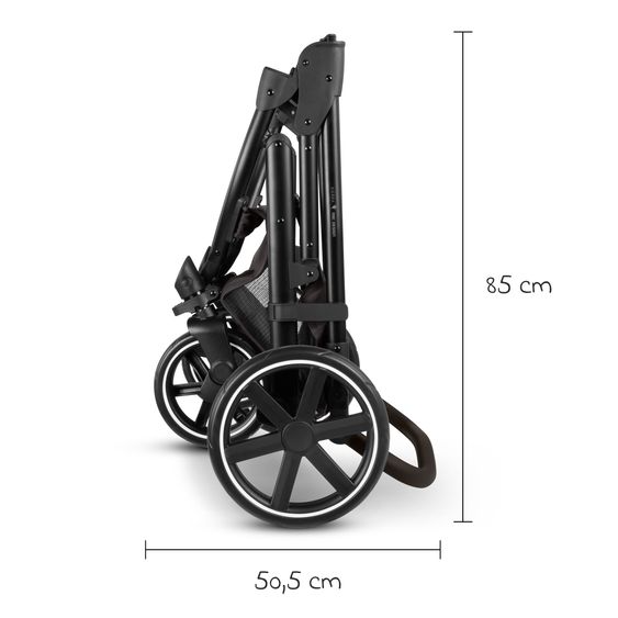 ABC Design 3in1 Kombi-Kinderwagen-Set Sierra All in One Set mit faltbarer Babywanne, Babyschale Tulip, Sportsitz, Adapter - Nut