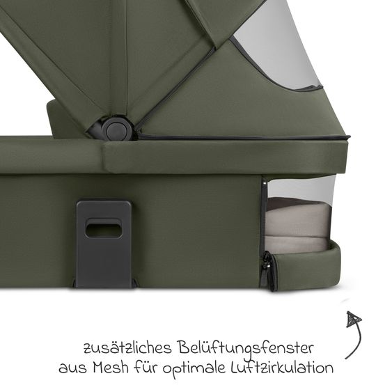 ABC Design 3in1 Kombi-Kinderwagen-Set Sierra All in One Set mit faltbarer Babywanne, Babyschale Tulip, Sportsitz, Adapter - Pea